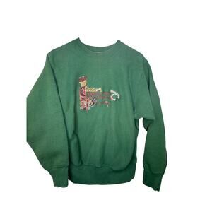 Vintage Lee Crew Neck Sweatshirt Men’s Medium Green Ireland Cotton Cross Grain